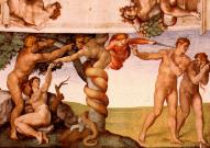 La caduta dell'uomo e l'espulsione dal Paradiso Terrestre di Michelangelo